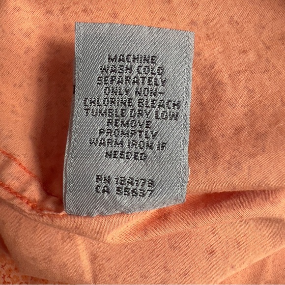 Johnston & Murphy Long Sleeve Shirt Pearl Snap Button Down Orange Calico Size XL - Picture 8 of 8